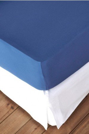 FITTED SHEET FINEJERSEY COTTON BLUE 3928